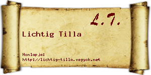 Lichtig Tilla névjegykártya